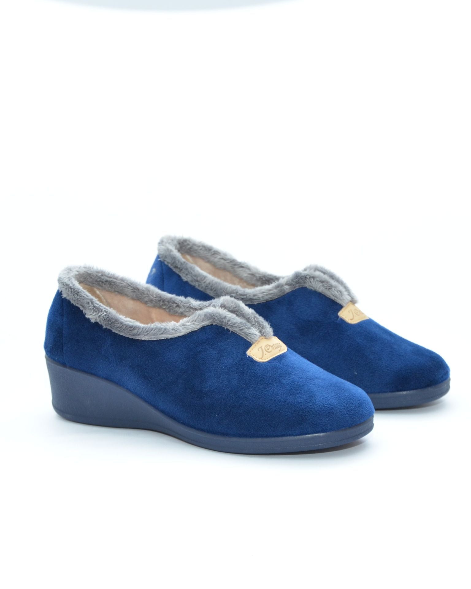 ZAPATILLAS DE CASA MUJER ANCHO ESPECIAL AZUL MARINO