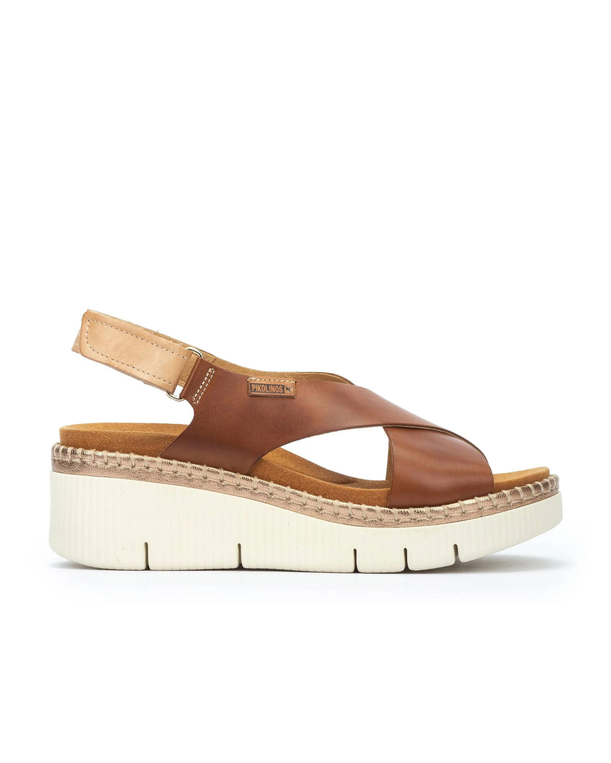 SANDALIA MUJER TIRAS CRUZADAS COLOR BRANDY PIKOLINOS W0K-0606C1