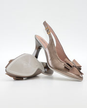 ZAPATO SALON DESTALONADO ADORNO LAZO PITILLOS 11191 BRONCE