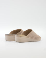 ZAPATILLAS DE CASA MUJER ABIERTA CON CUÑA COLOR BEIGE ANCHO ESPECIAL  PLANTILLA EXTRAIBLE