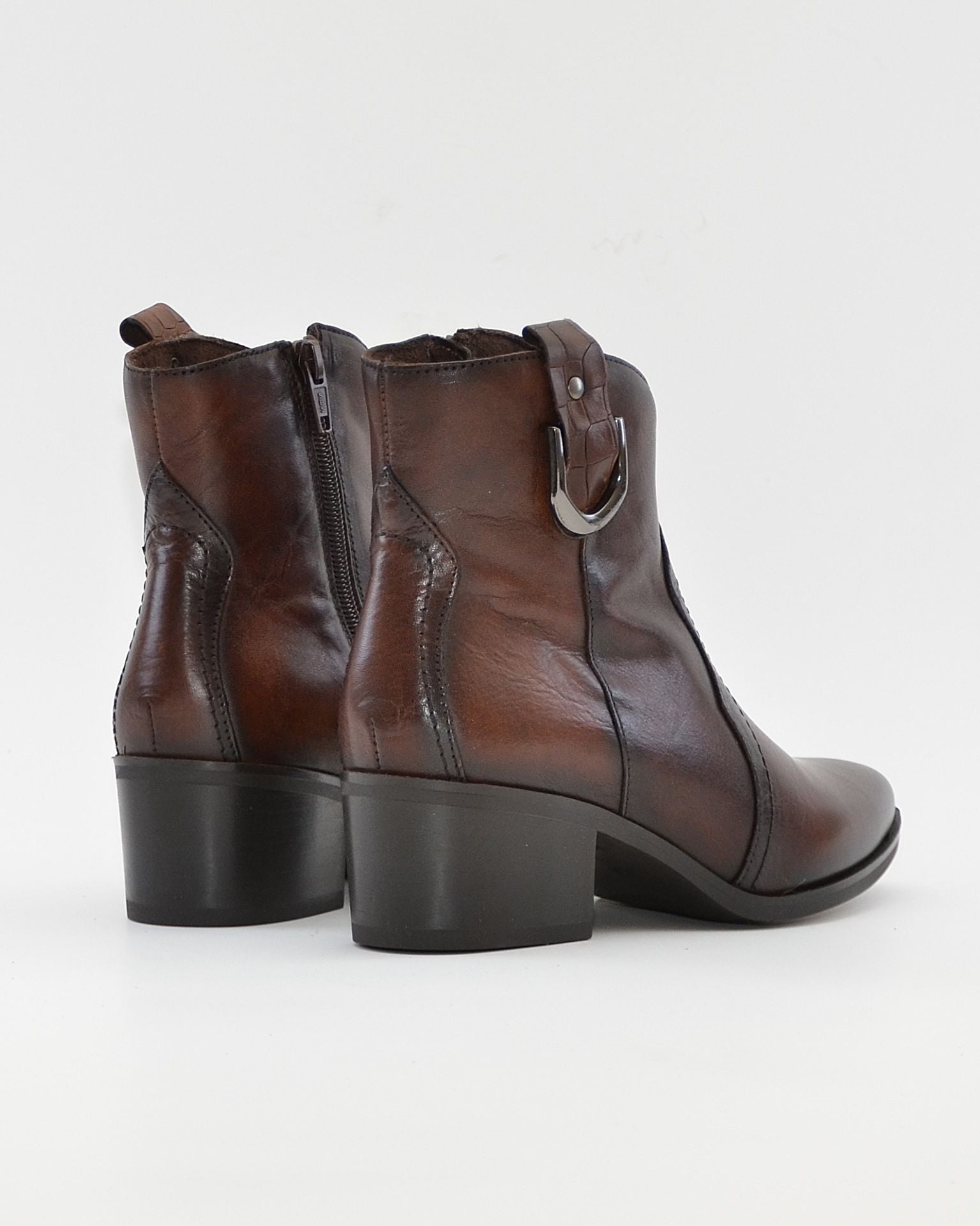 BOTIN MUJER COWBOY PIEL MARRÓN CON HEBILLA KAOLA 3054