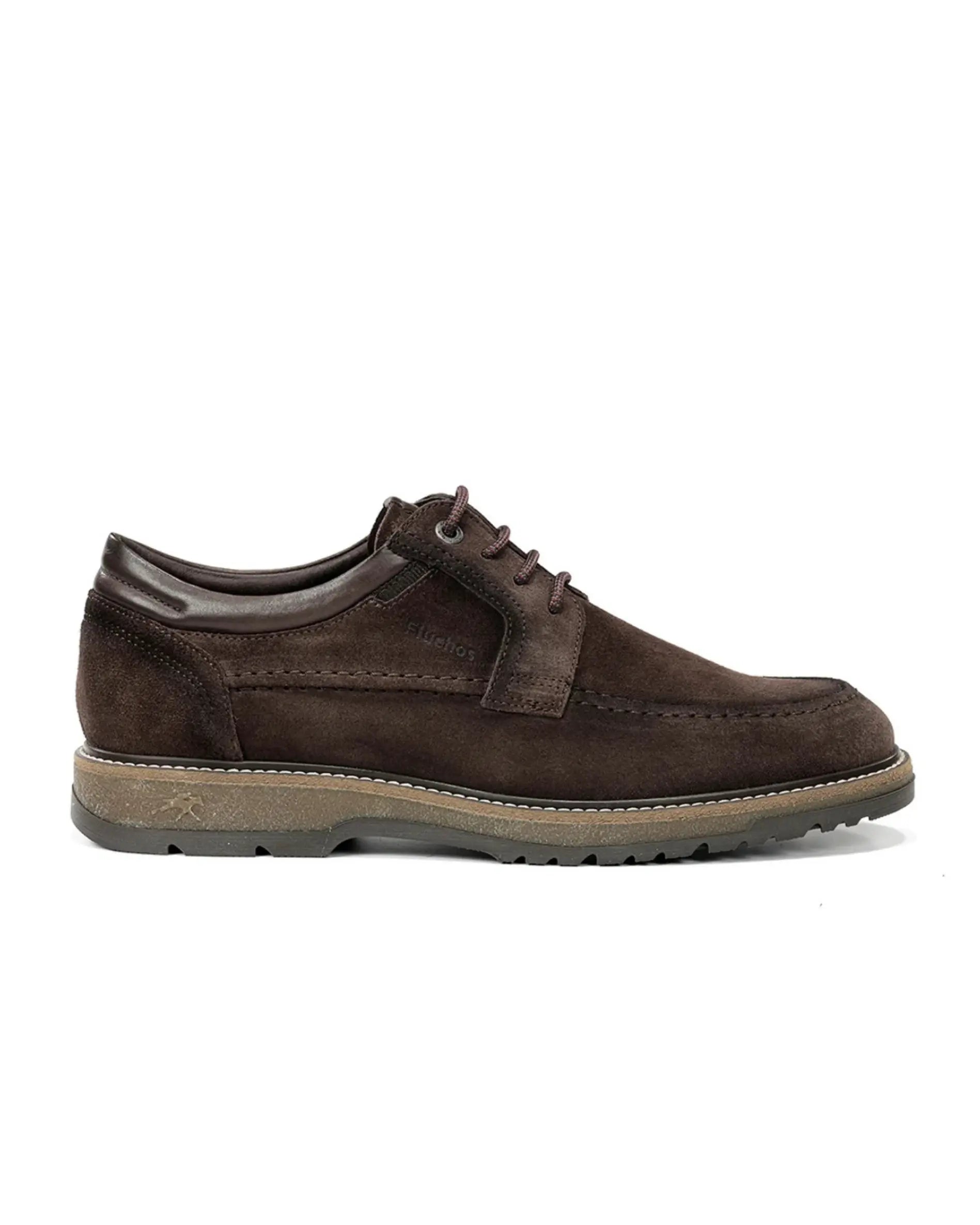 ZAPATO CASUAL HOMBRE SERRAJE MARRON CON CORDON FLUCHOS BUGGY F2320 CAFÉ