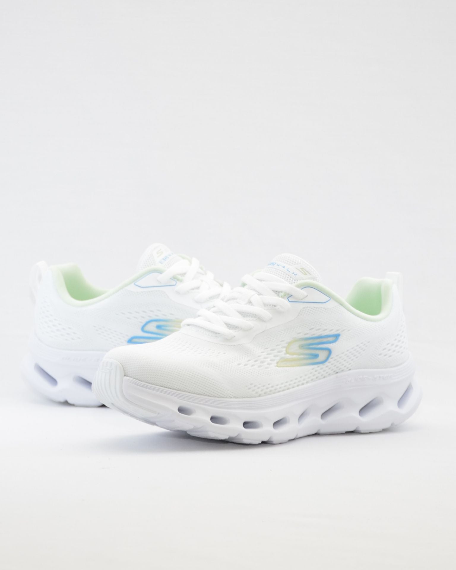 SNEAKERS MUJER SKECHERS 125145 WBL BLANCO CORDON ELÁSTICO