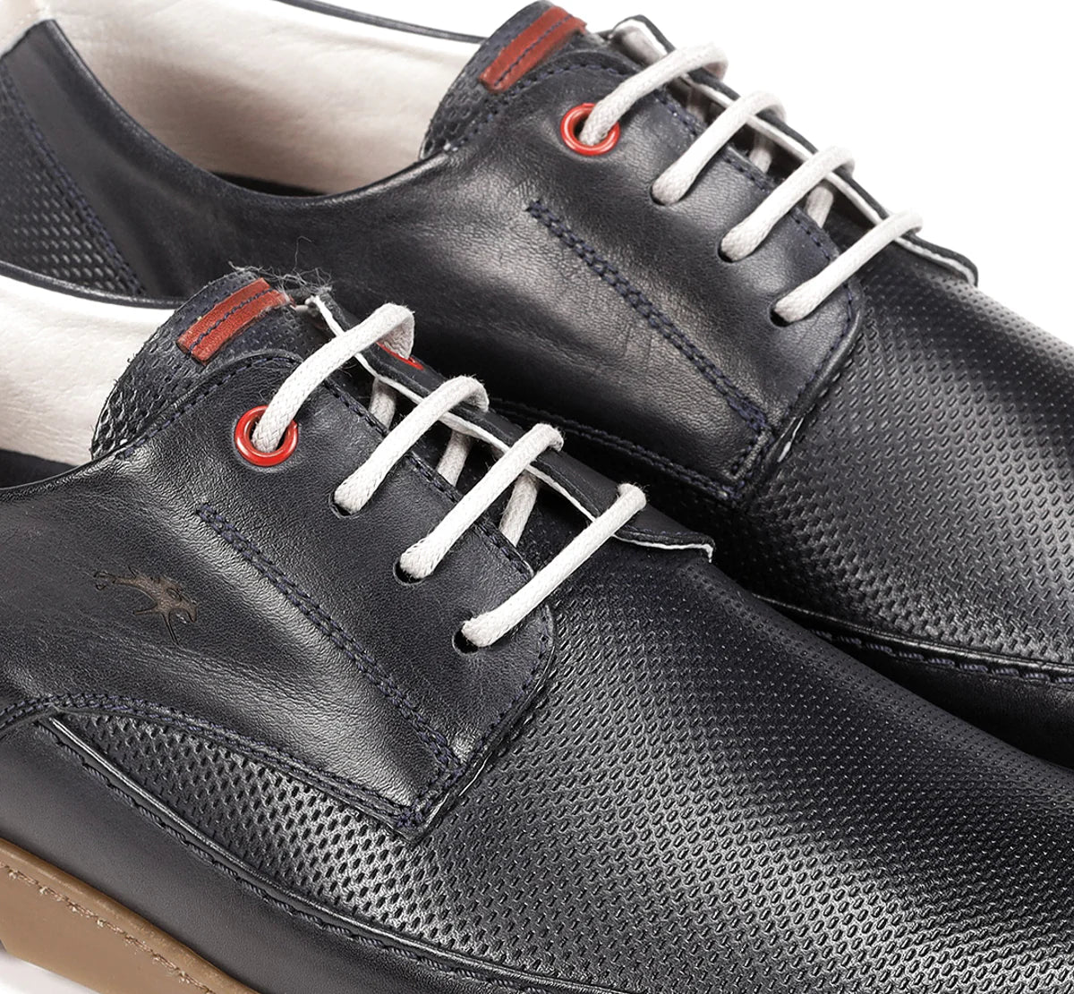 ZAPATO HOMBRE FLUCHOS AZUL MARINO CORDON PISO CARAMELO BARRY F1156