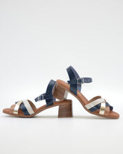 SANDALIA MUJER TIRAS CHAROL COMBI MARINO TACON PLANTA DE GEL OH MY SANDALS 6004