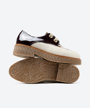 ZAPATO CORDON MUJER BEIGE CHAROL MARRON POTRO ANIMAL LACOMBA ALPINA