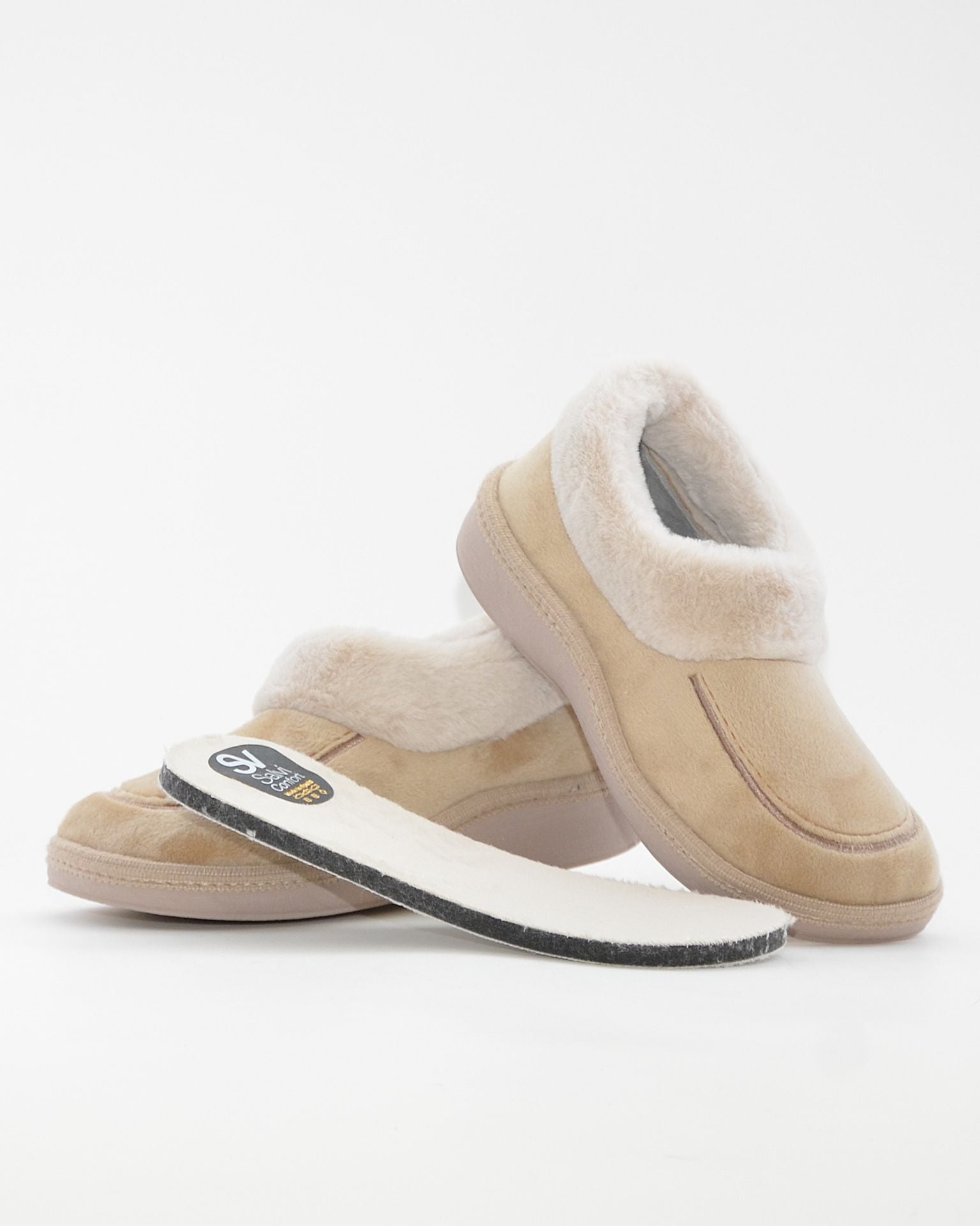 ZAPATILLAS DE CASA MUJER CERRADA SALVI 24L-002 TOSTADO