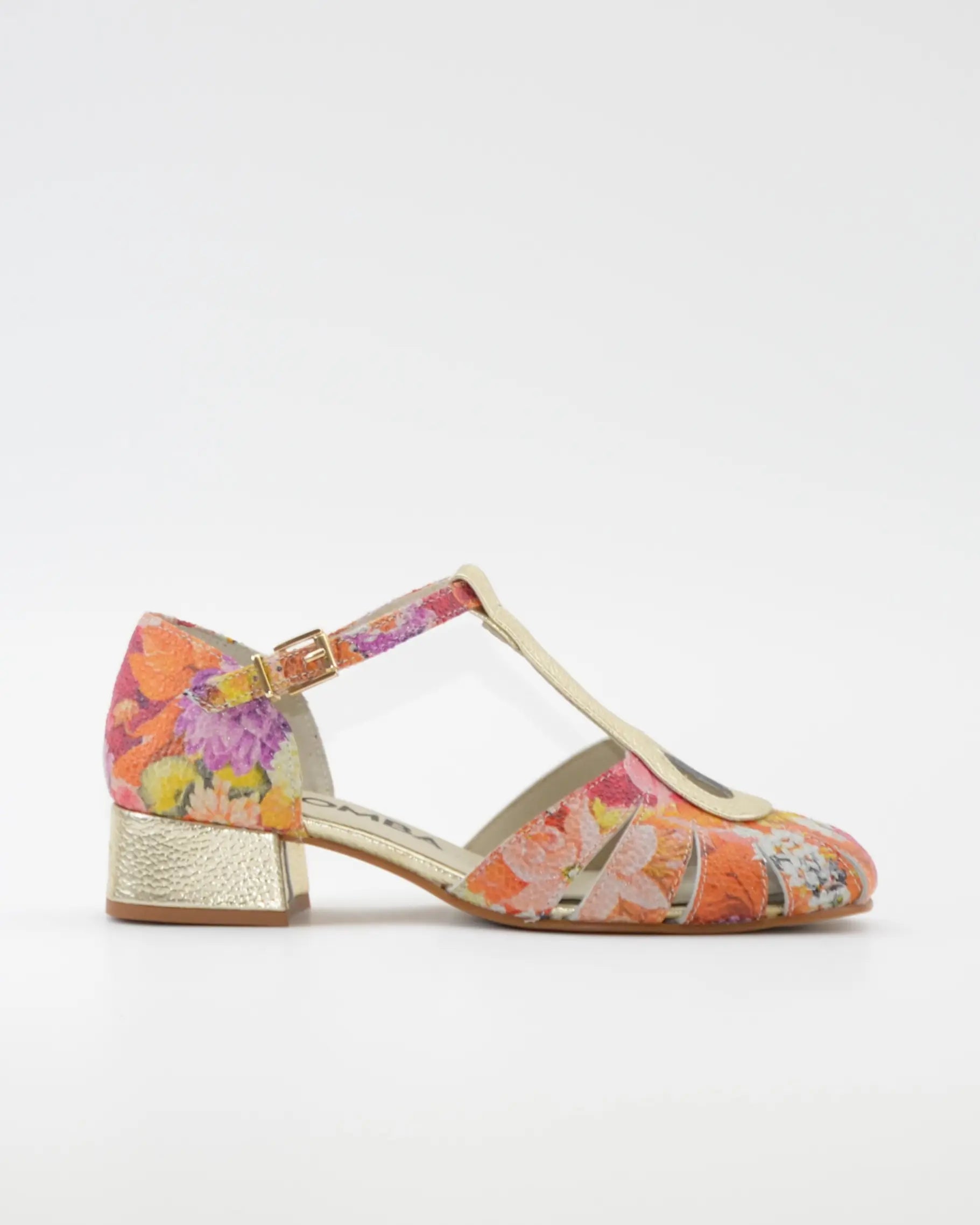 SANDALIA CANGREJERA MUJER FLORES COMBY ORO MULTI LACOMBA SUNFLOWERS