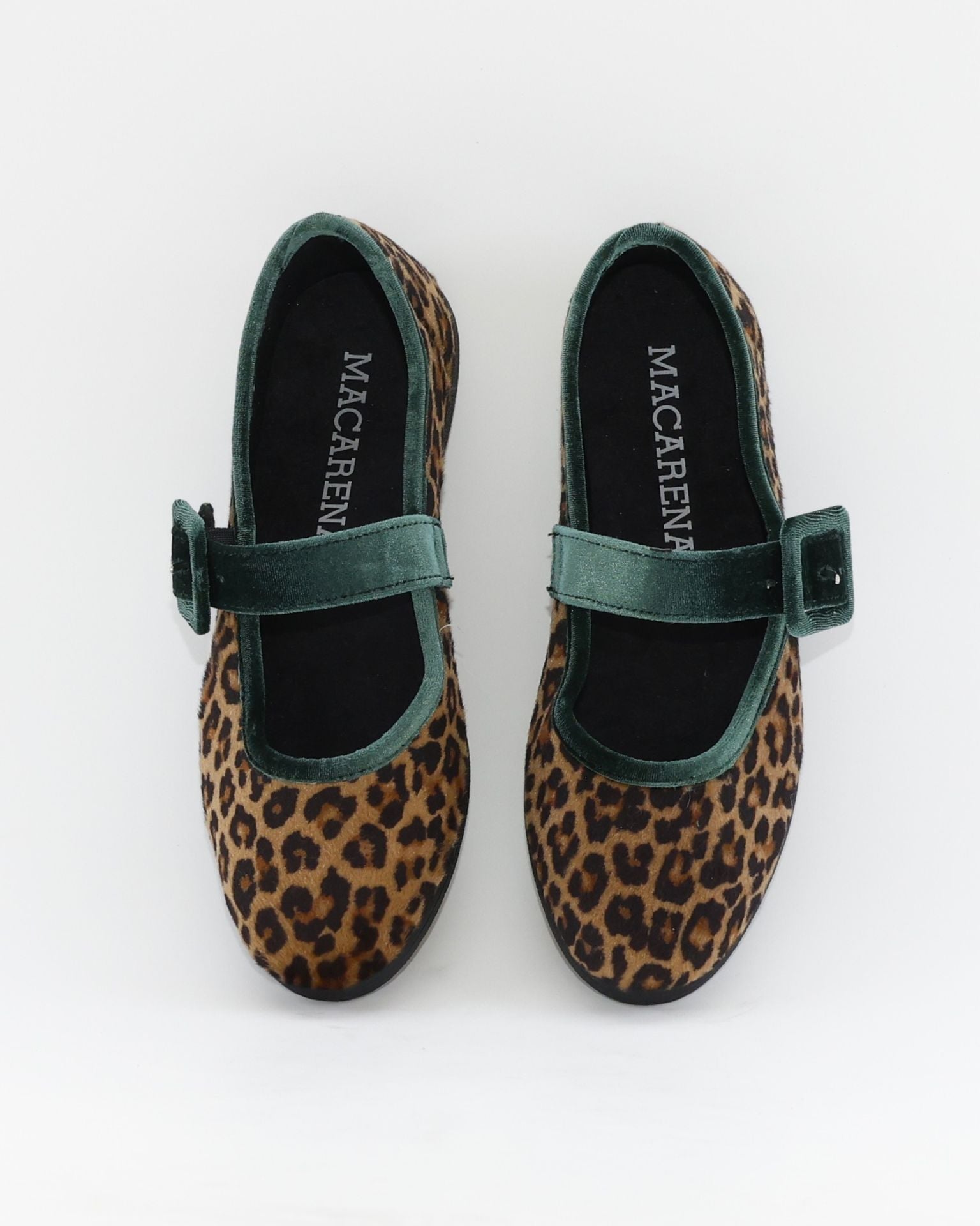 BAILARINAS DE TERCIOPELO LEOPARDO CON VERDE RANIA 25