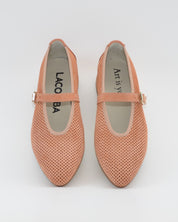 MERCEDITAS DE PIEL COLOR SALMON CON CORREA Y HEBILLA LACOMBA BLOSSOM
