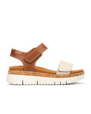 SANDALIA CON VELCRO BICOLOR MARFIL Y CUERO PLANTILLA EXTRAIBLE PIKOLINOS W4N-0940C1
