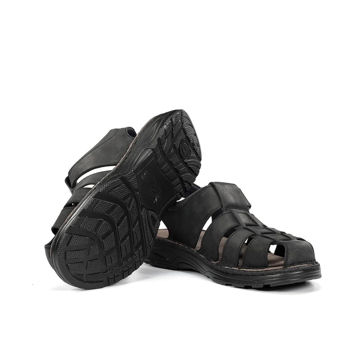 SANDALIA HOMBRE CERRADA COLOR NEGRO CIERRE DE VELCRO FLUCHOS AZORES F2198