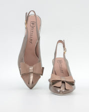 ZAPATO SALON DESTALONADO ADORNO LAZO PITILLOS 11191 BRONCE
