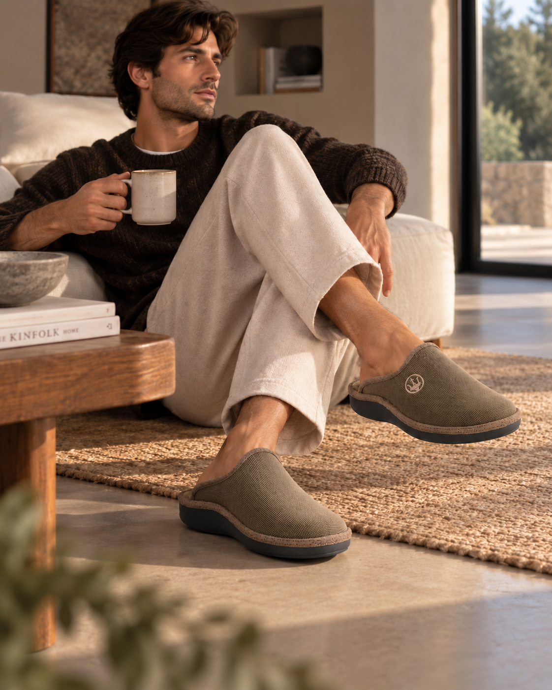 ZAPATILLAS DE CASA HOMBRE SALVI 09D-244 TRIANA TOSTADO TRIDENTE