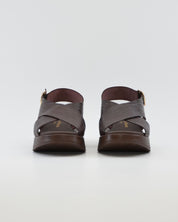 SANDALIA MUJER CRUZADA COLOR MARRON PLANTA ACOLCHADA PAULA URBAN 33-2070 TESTA