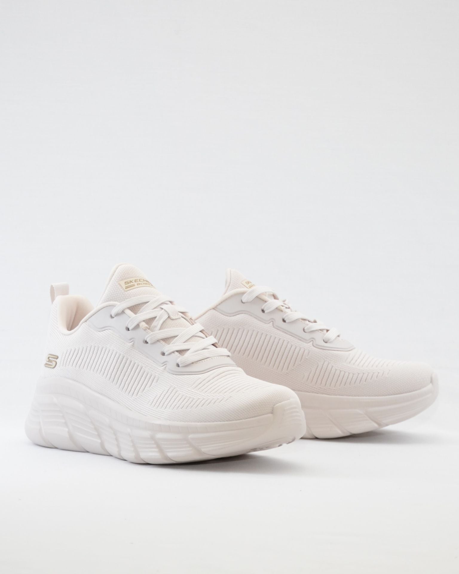 SNEAKERS MUJER SKECHERS 117385 OFWT BLANCO CORDONES BOBS SPORT