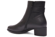 BOTIN MUJER NEGRO TACON CUADRADO Y CREMALLERA  L-4419