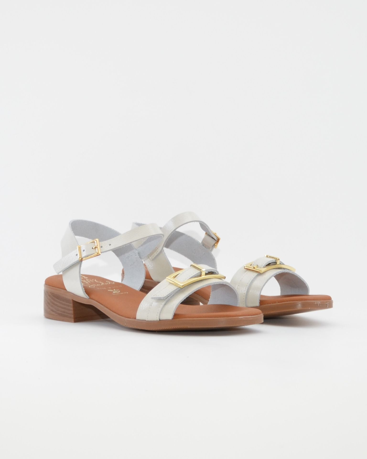 SANDALIA MUJER CHAROL HIELO TACON BAJO PLANTA DE GEL OH MY SANDALS 5993