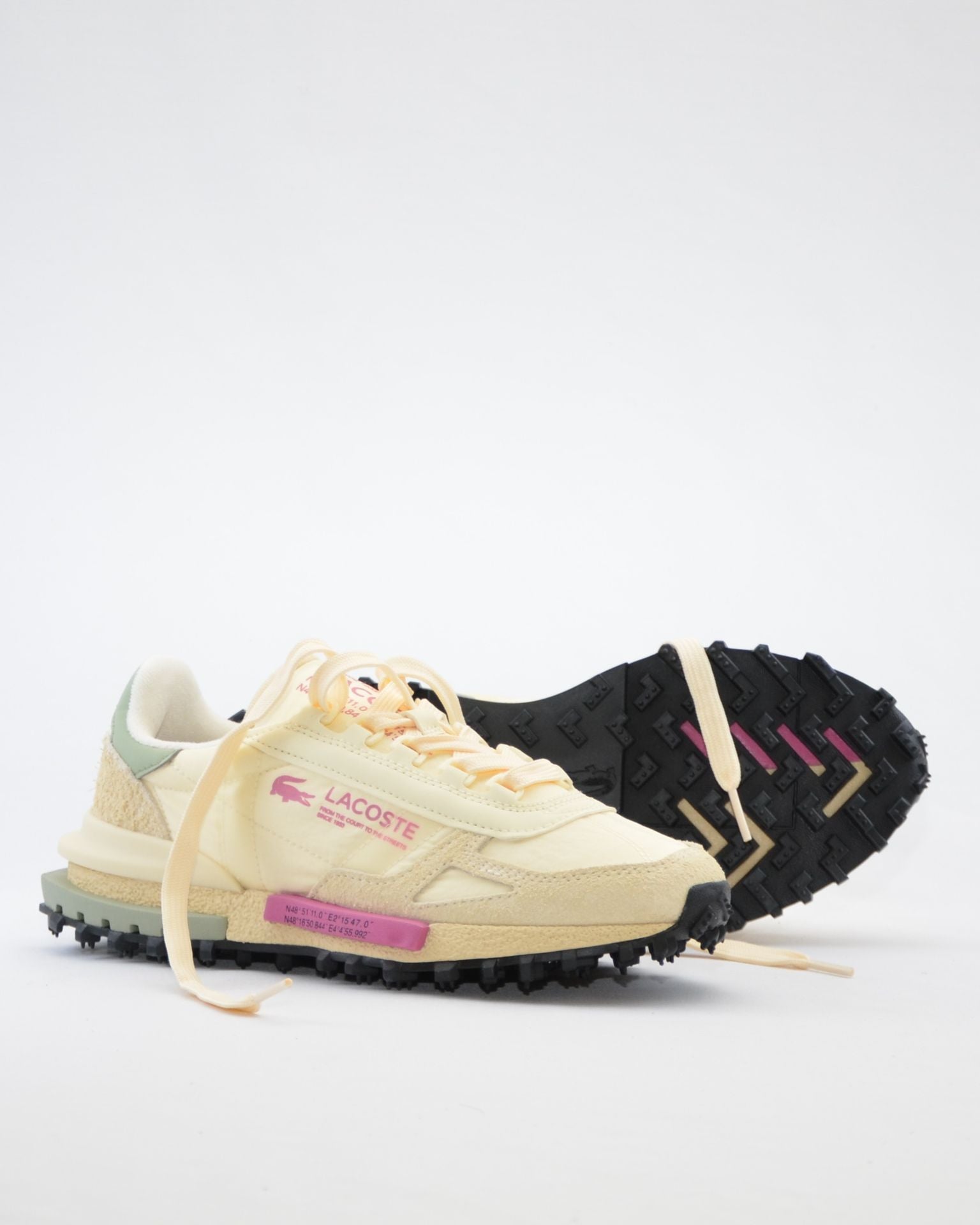 SNEAKERS LACOSTE MUJER ELITE ACTIVE 1261 SFA CREMA VERDE FUXIA