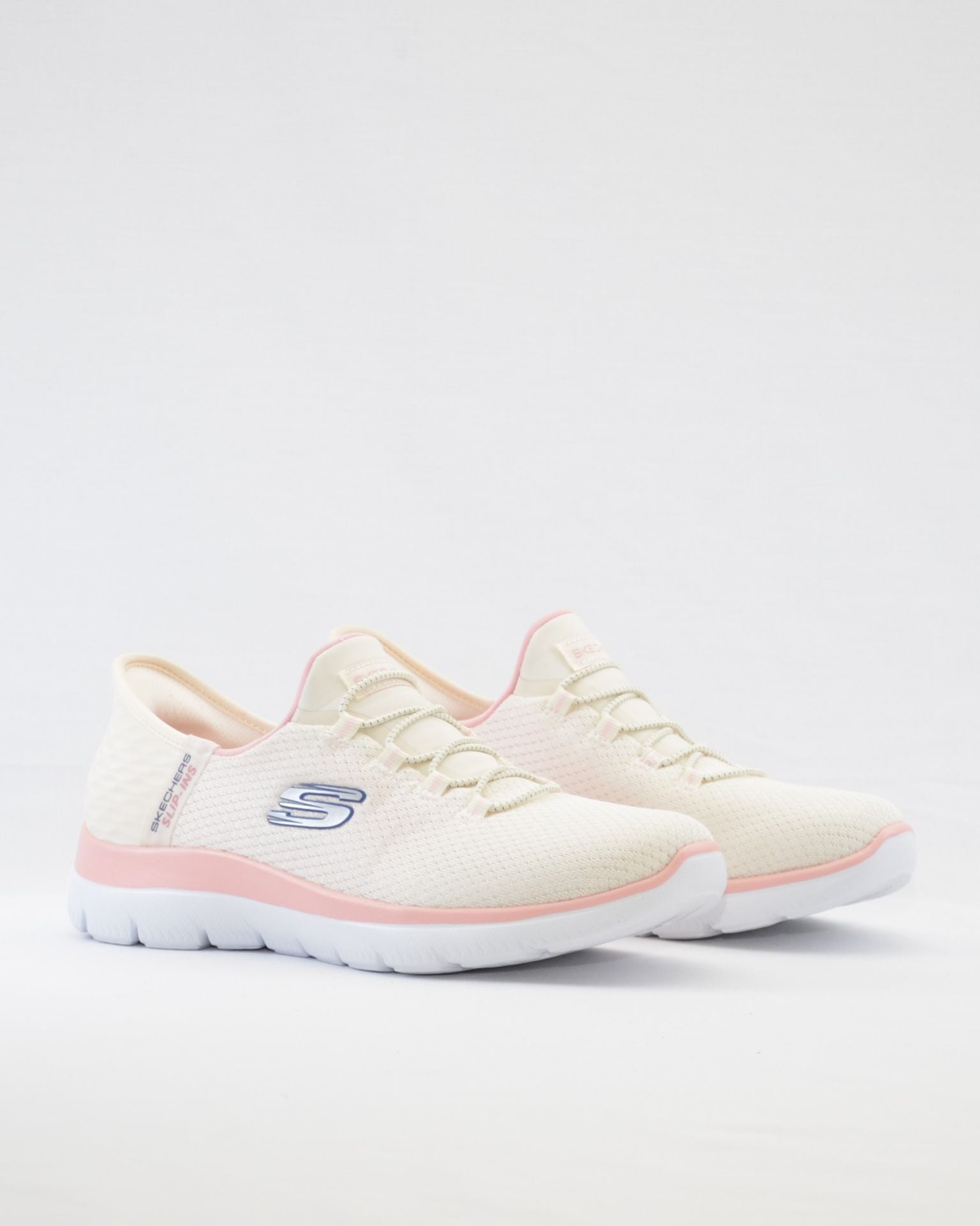 SNEAKERS MUJER SKECHERS 150123 NTPK BLANCO ROSA SLIP-INS