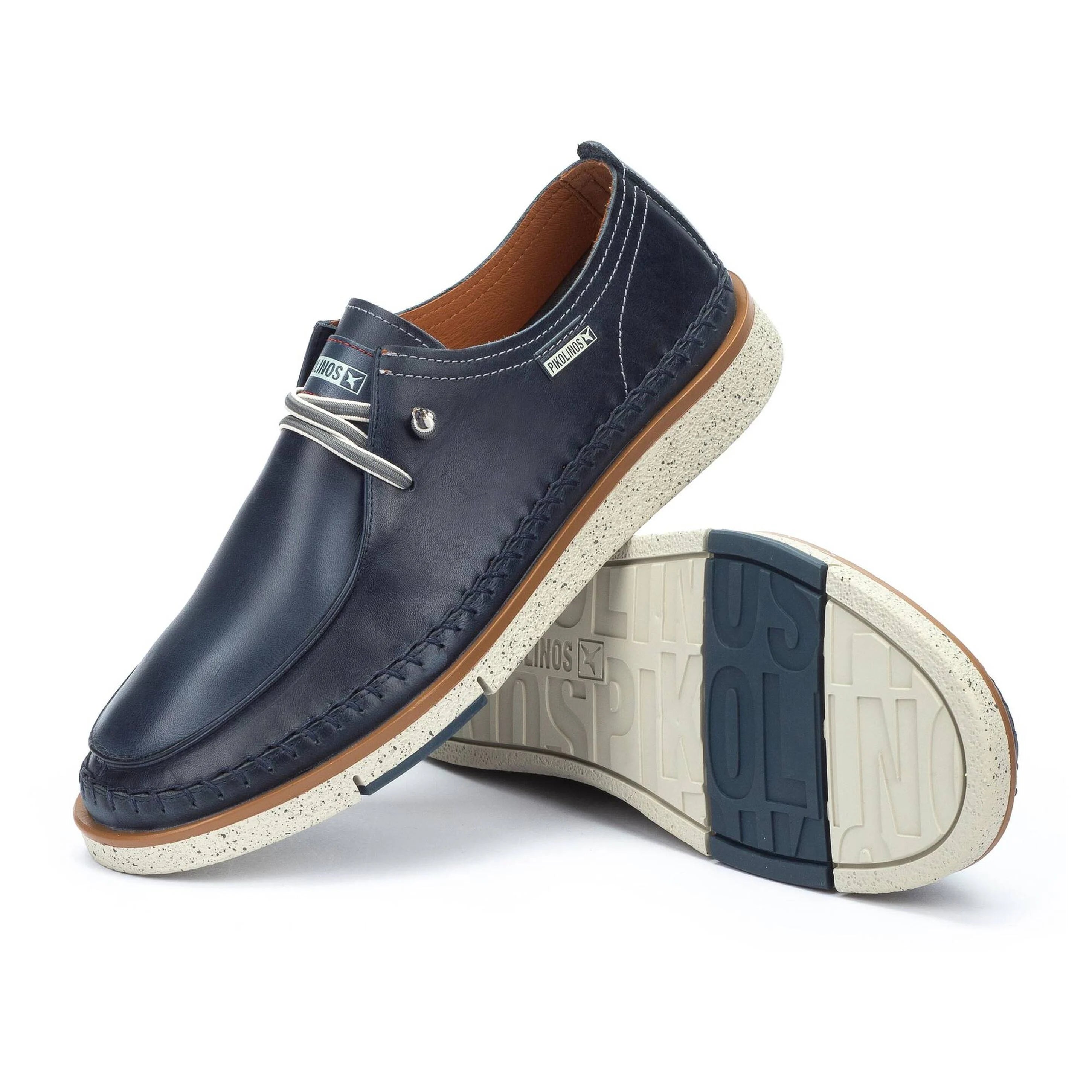 ZAPATO DE CORDONES AZUL CON CIERRES ELÁSTICOS PIKOLINOS M6L-4274C1