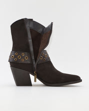 BOTÍN COWBOY MUJER MARRON CHOCOLATE HEBILLA Y TALLAS BRONCE CARMELA 164132