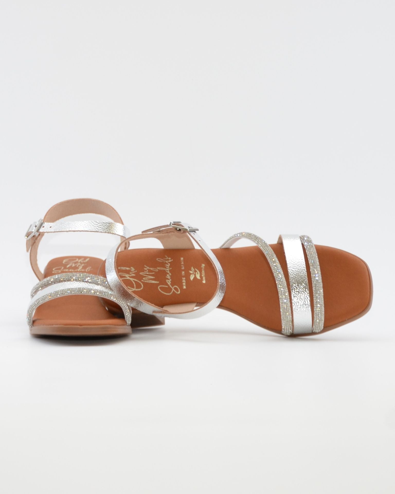 SANDALIA MUJER COLOR PLATA TACON PLANTA DE GEL OH MY SANDALS 5905