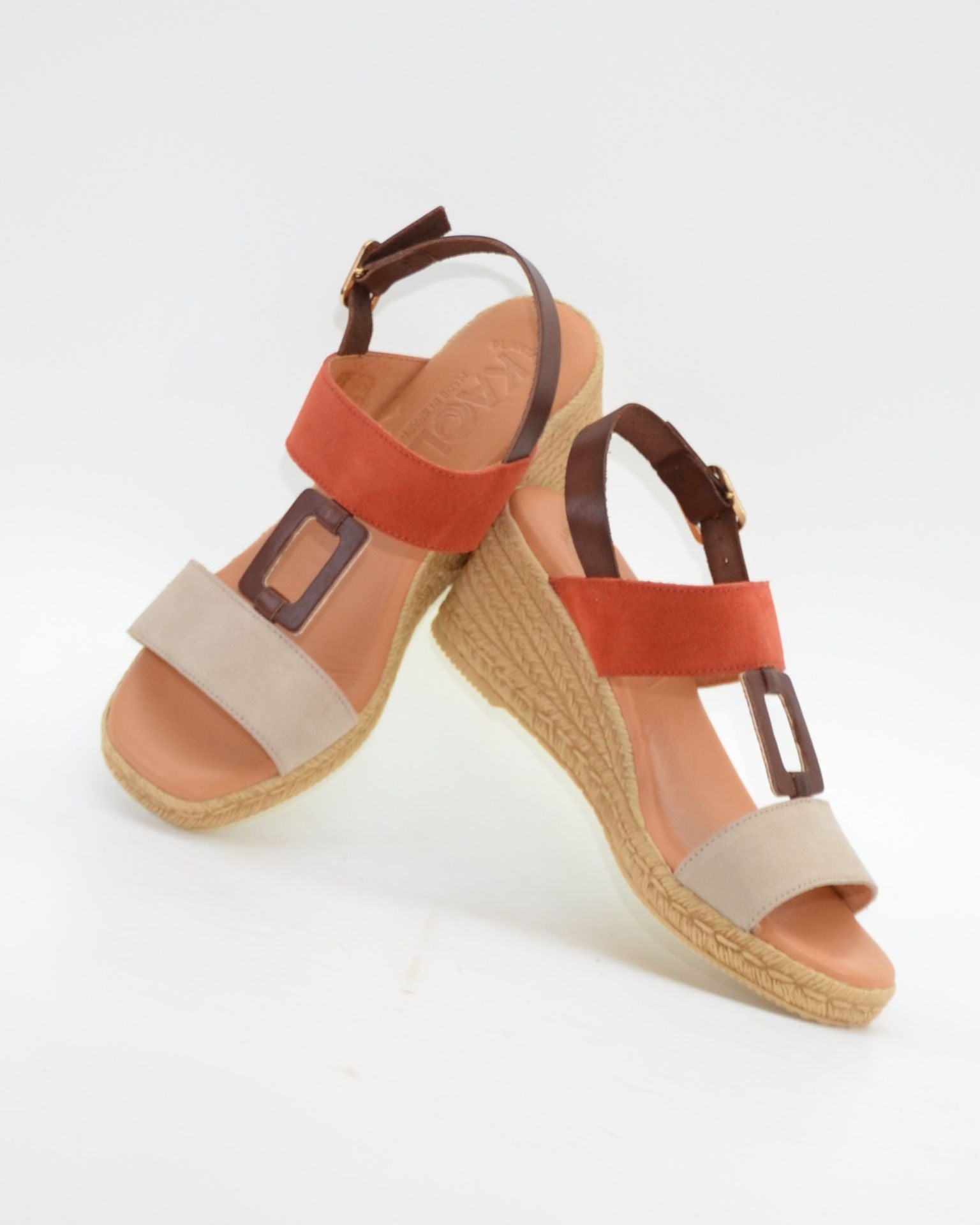 SANDALIA CUÑA MUJER BICOLOR KAOLA 1121 COMBI NORDICK