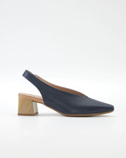 ZAPATO DESTALONADO CON TACON MEDIO ANCHO ESPECIAL COLOR AZUL MARINO