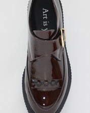 ZAPATO MUJER HEBILLA CHAROL MARRON CHOCOLATE LACOMBA GAURA CHOC