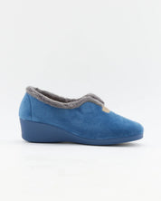 ZAPATILLA MUJER CERRADA CON CUÑA COLOR AZUL JEANS J.ORTEGA 1840