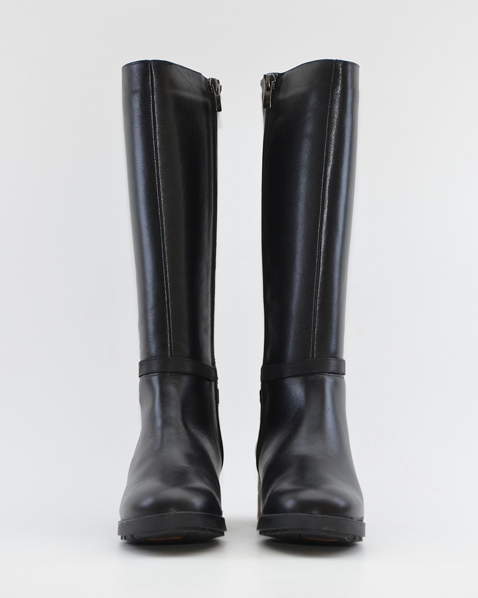 BOTA ALTA NEGRA MUJER TACON ANCHO FLUCHOS ALISS F1314