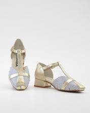 SANDALIA CANGREJERA MUJER COMBI ORO TOPOS LACOMBA LAVENDER