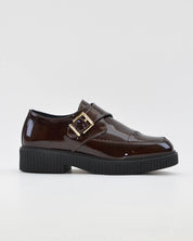 ZAPATO MUJER HEBILLA CHAROL MARRON CHOCOLATE LACOMBA GAURA CHOC