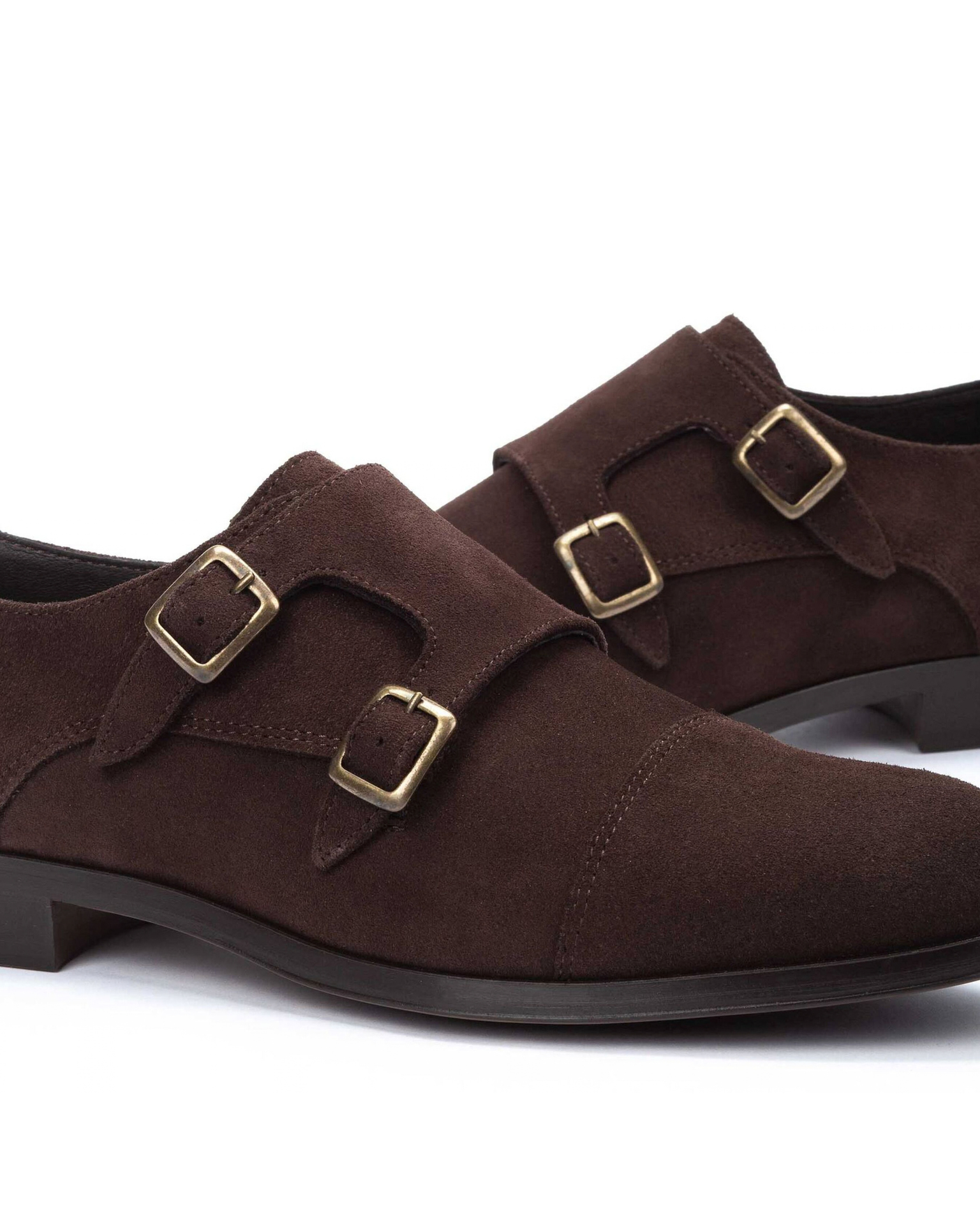 ZAPATO HOMBRE DOS HEBILLAS ESTILO MONK SERRAJE MARRON OSCURO EMPIRE 1492-2632X