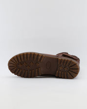 BOTA MUJER PLANA CON VELCRO COLOR CUERO GIORDA 23389