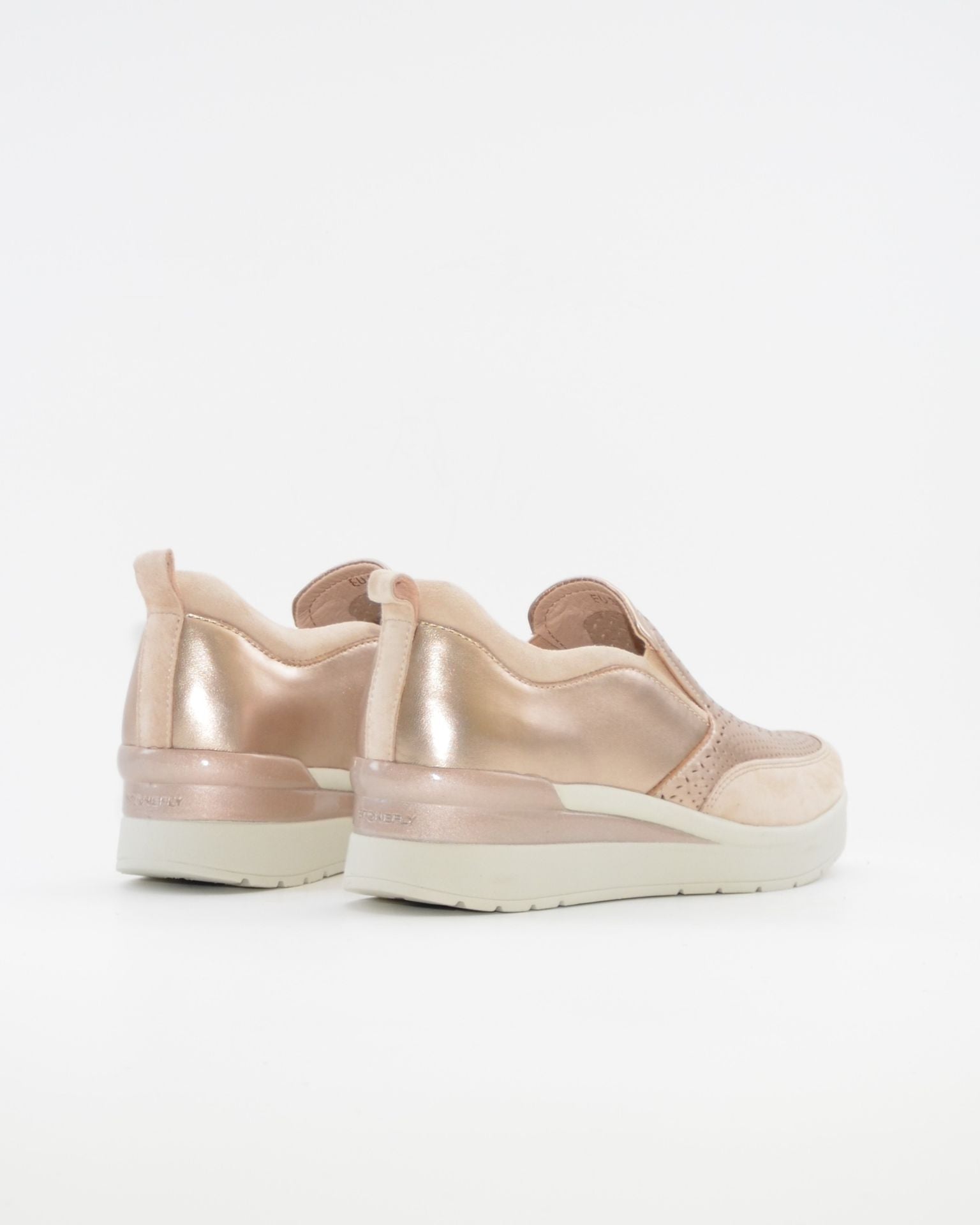 DEPORTIVO STONEFLY MUJER SLIP ON METALIZADO ORO PLANTILLA EXTRAHIBLE