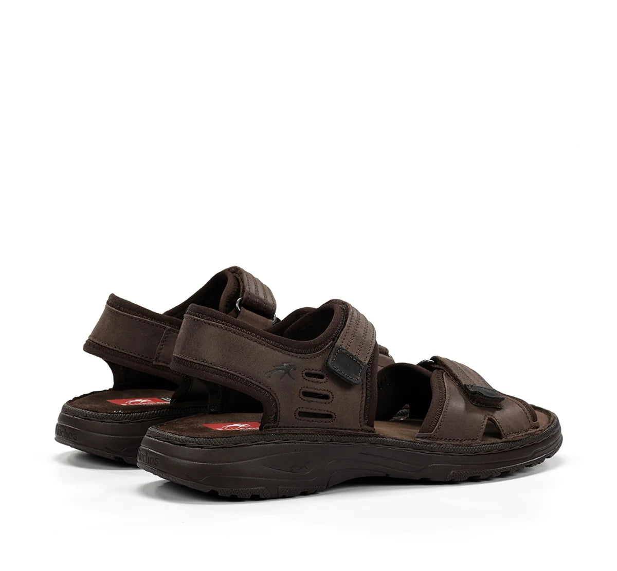 SANDALIA HOMBRE FLUCHOS PIEL MARRÓN CIERRE CON VELCRO AZORES F2197