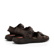 SANDALIA HOMBRE FLUCHOS PIEL MARRÓN CIERRE CON VELCRO AZORES F2197