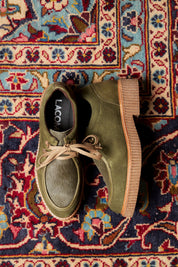 ZAPATO WALLABY MUJER SERRAJE VERDE LACOMBA SANTAL
