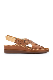 SANDALIA MUJER PLANA CRUZADA COLOR BRANDY PIKOLINOS W8K-0848C1