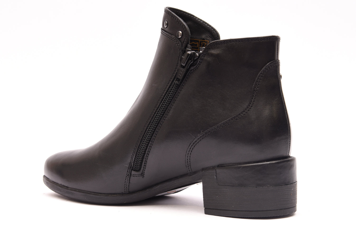 BOTIN MUJER NEGRO TACON CUADRADO Y CREMALLERA  L-1311