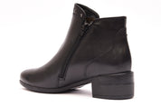 BOTIN MUJER NEGRO TACON CUADRADO Y CREMALLERA  L-1311