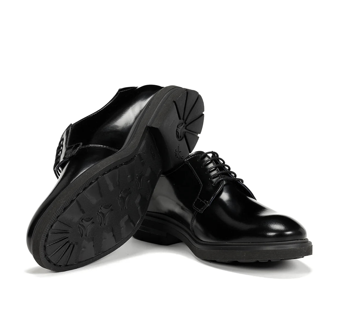 ZAPATO CORDON LISO NEGRO F0631 BELGAS