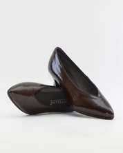 ZAPATO SALON MUJER PITILLOS CHAROL MARRÓN 11681