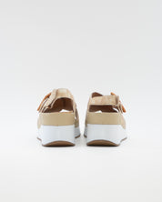 SANDALIA CRUZADA CUÑA PLANTILLA EXTRAIBLE MUJER DOS VELCROS AD.HEBILLA ANCHO ESPECIAL COLOR GRIS PIE SANTO 260383