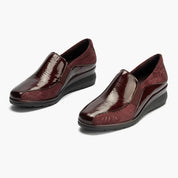 ZAPATO CUÑA ANCHO ESPECIAL BURDEOS 10730