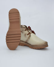BOTINES DE MUJER PLANOS CON ELASTICOS COLOR HIELO