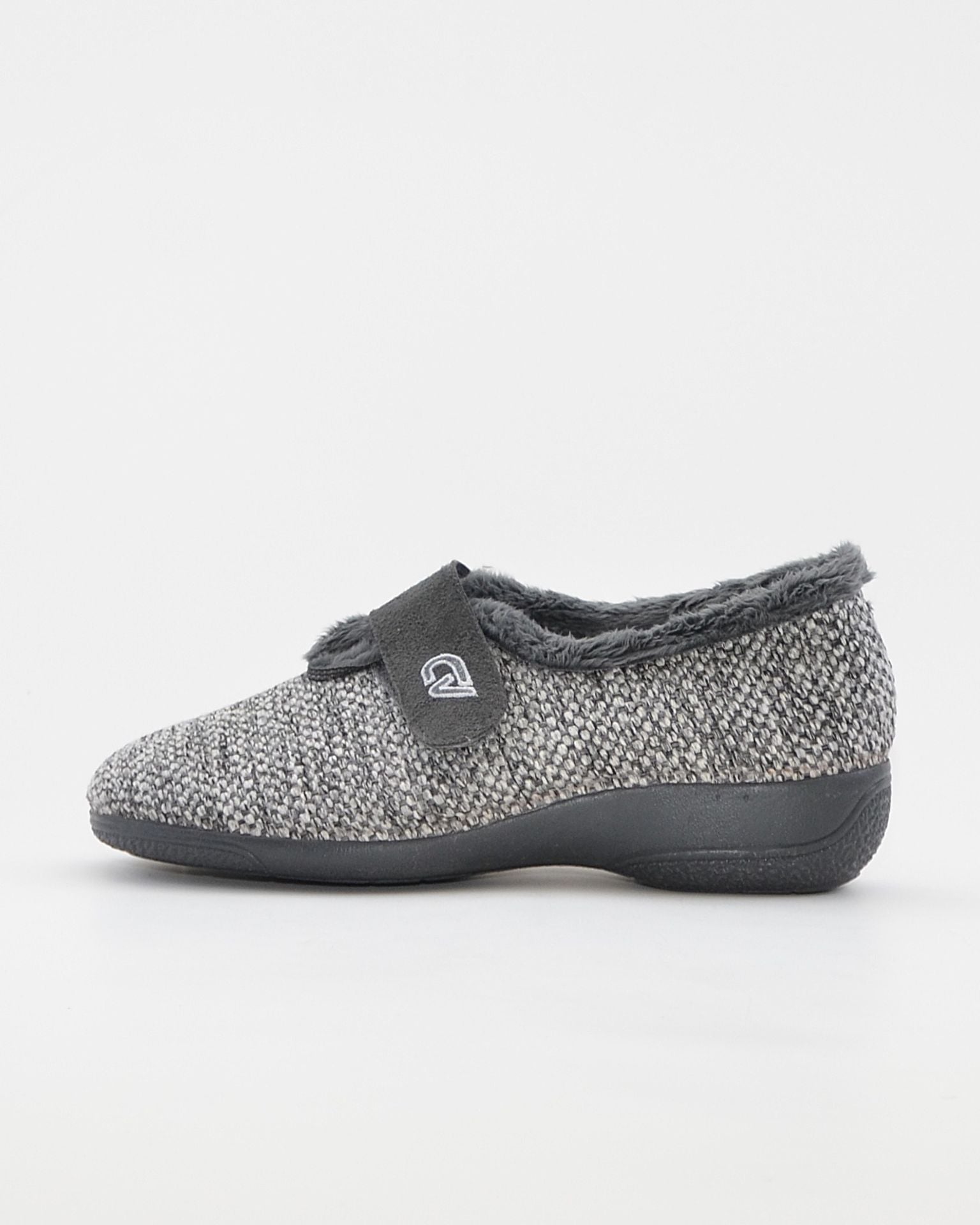 ZAPATILLAS DE CASA MUJER ANCHO ESPECIAL CABRERA 5454 FLORELLA GRIS