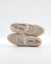 MERCEDES MUJER DE CORTE DEPORTIVO CON CUÑA Y VELCRO TREINTAS L4570 BEIGE